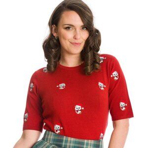 Royal Monk Holly Cat Short-sleeved Jumper